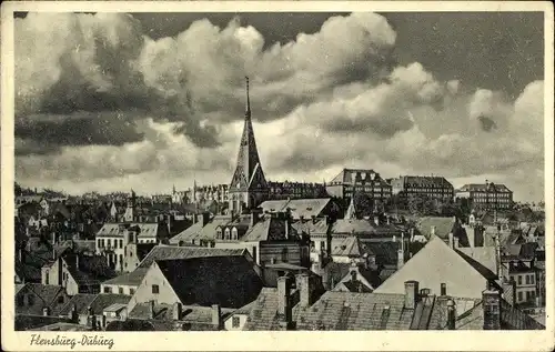 Ak Duburg Flensburg in Schleswig Holstein, Blick über die Decher des Ortes