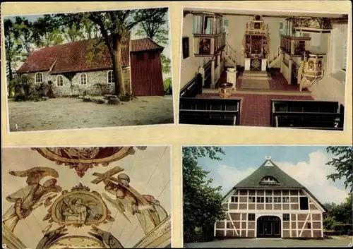 Ak Moisburg in Niedersachsen, evang. Kirche, Deckengemälde, Gemeindehaus