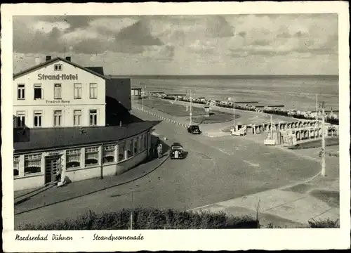 Ak Nordseebad Duhnen Cuxhaven, Strandpromenade, Strand Hotel