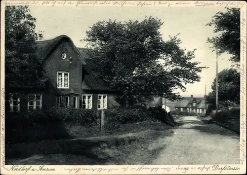 Ak Norddorf auf Amrum Nordfriesland, Dorfstraße