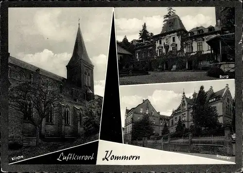 Ak Kommern Mechernich in der Eifel, Kirche, Burg, Kloster