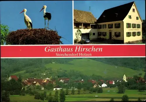 Ak Holzen Kandern im Schwarzwald Baden, Gasthaus Hirschen, Storchendorf