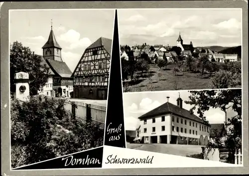 Ak Dornhan im Schwarzwald, Kirche, Fachwerkhaus, Rathaus