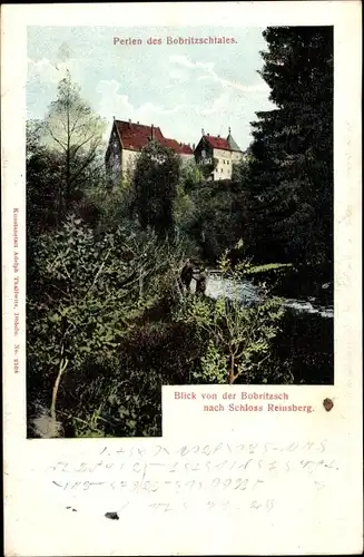 Ak Bieberstein Reinsberg in Sachsen, Blick zum Schloss