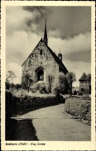 Ak Bockhorn Oldb., Blick auf die Evangelische Kirche