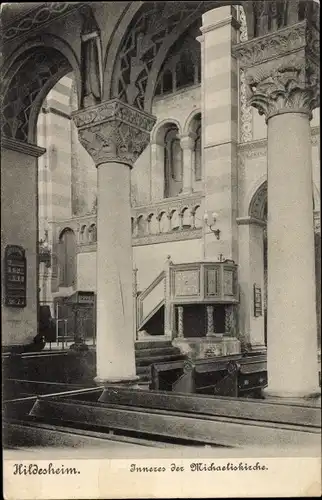 Ak Hildesheim in Niedersachsen, Inneres der Michaeliskirche