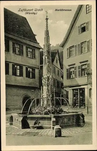 Ak Bad Urach in Württemberg, Marktbrunnen