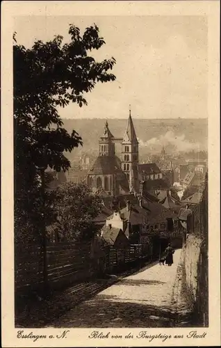 Ak Esslingen am Neckar, Blick vom Burgstein auf Stadt