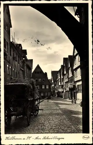 Ak Heilbronn am Neckar, Partie am Schwibbogen, Karren