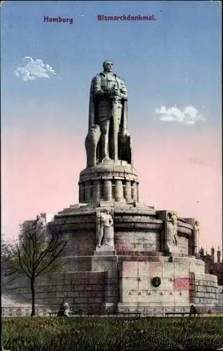 Ak Hamburg Mitte St. Pauli, Bismarck Denkmal