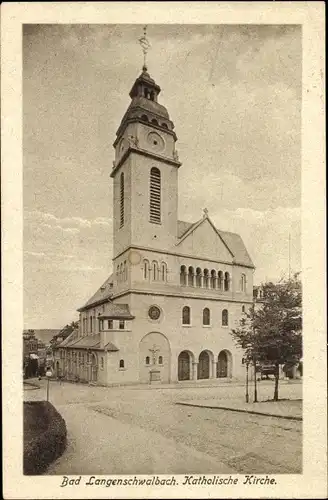 Ak Langenschwalbach Bad Schwalbach im Taunus, katholische Kirche