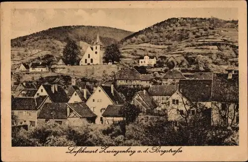 Ak Zwingenberg an der Bergstraße in Hessen, Panorama vom Ort