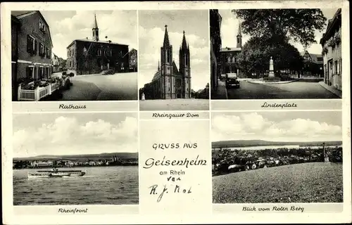 Ak Geisenheim am Rhein Hessen, Rathaus, Lindenplatz, Rheingauer Dom