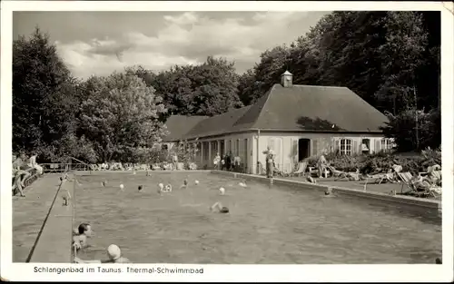 Ak Schlangenbad im Taunus Hessen, Thermal-Schwimmbad