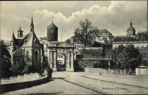 Ak Weilburg an der Lahn Hessen, Kirche, Ortsansicht, Das Landtor