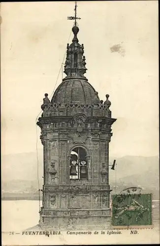 Ak Hondarribia Fuenterrabia Baskenland, Campanario de la Iglesia
