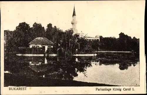 Ak București Bukarest Rumänien, Parkanlage König Carol I.
