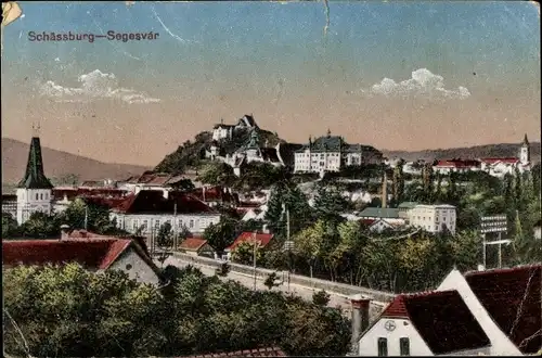 Ak Sighișoara Schäßburg Segesvár Siebenbürgen Rumänien, Teilansicht