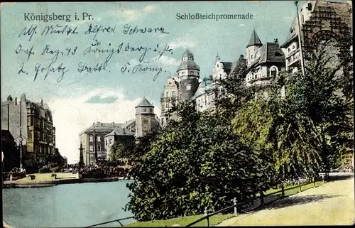 Ak Kaliningrad Königsberg Ostpreußen, Schlossteichpromenade