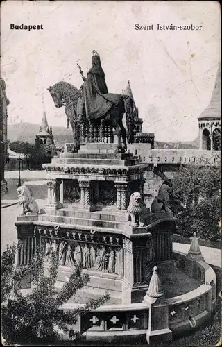 Ak Budapest Ungarn, Szent István szobor