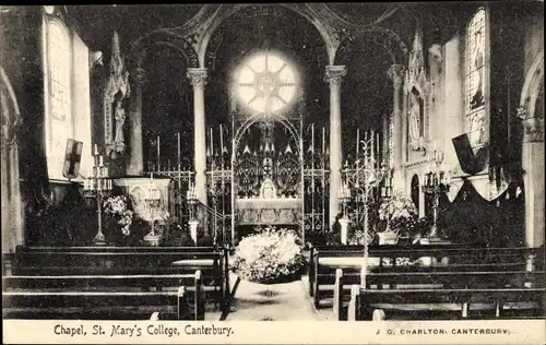 Ak Canterbury Kent England, Chapel, St. Mary's College