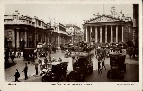 Ak London England, Bank and Royal Exchange