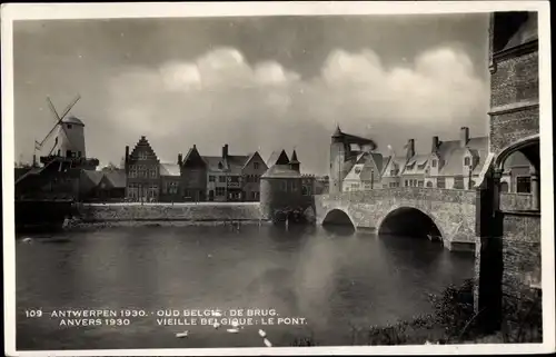 Ak Anvers Antwerpen, Wereldtentoonstelling, Exposition, Weltausstellung 1930, Oud Belgie, Brug