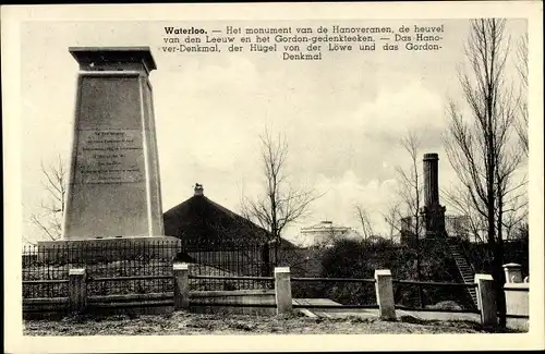 Ak Waterloo Wallonisch Brabant, Monument van de Hanoveranen