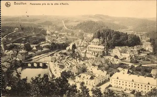 Ak Bouillon Wallonien Luxemburg, Panorama pris de la cote d'Auclin