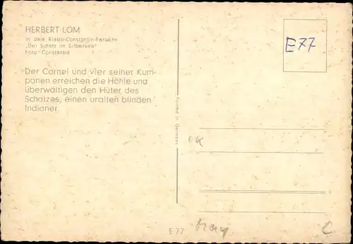 Ak Der Schatz im Silbersee, Herbert Lom in einer Höhle, Karl May