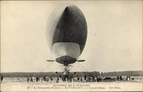 Ak Histoire de l'Aviation, Le Dirigeable Militaire Republique, Zeppelin