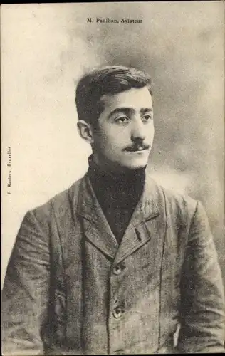 Ak M. Louis Paulhan, Aviateur, Pilot, Portrait