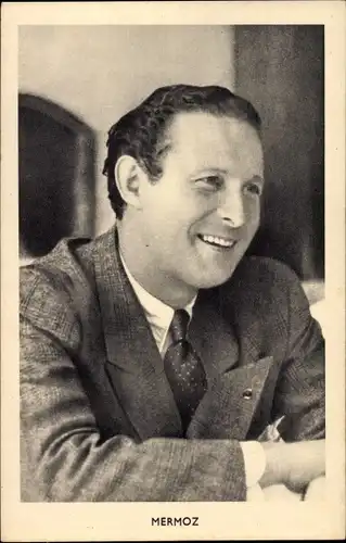 Ak Französischer Pilot Jean Mermoz, Portrait