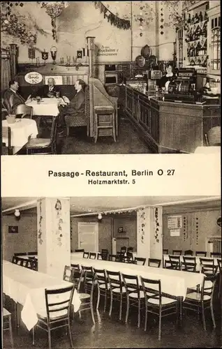 Ak Berlin Mitte, Passage Restaurant, Holzmarktstraße 5, Innenansicht, Jannowitzpassage