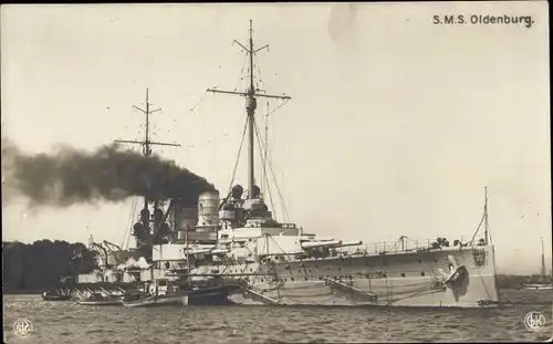 Ak Deutsches Kriegsschiff, SMS Oldenburg, Kaiserliche Marine