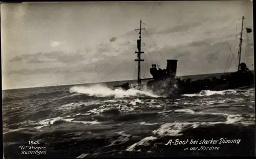 Ak Deutsches Kriegsschiff, Küstentorpedo A Boot in der Nordsee