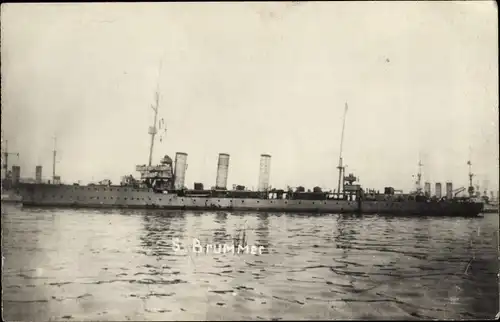Foto Ak Deutsches Kriegsschiff, Schlachtschiff Brummer, Ansicht Backbord