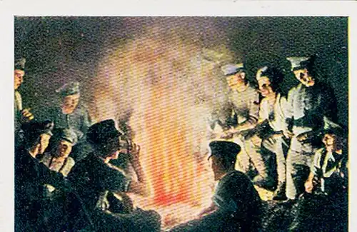 Sammelbild Der Weltkrieg 1914/18, Die Kämpfe in den deutschen Kolonien Nr. 252, Lagerfeuer DSWA