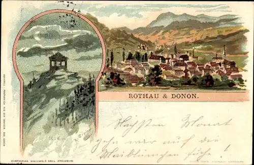 Künstler Litho Greiner, K., Rothau Elsass Bas Rhin, Le Donon