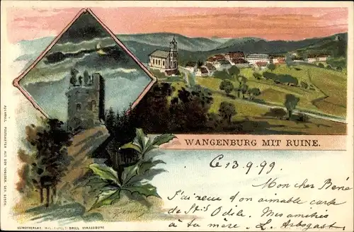 Künstler Ak Greiner, Charles, Wangenbourg Wangenburg Elsass Bas Rhin, Ruine