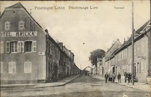 Ak Fénétrange Finstingen Lothringen Moselle, Vorstadt, Hotel Bricka