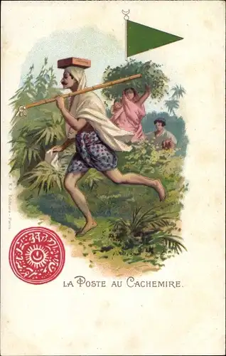 Briefmarken Litho La Poste au Cachemire, Kaschmir, Postbote