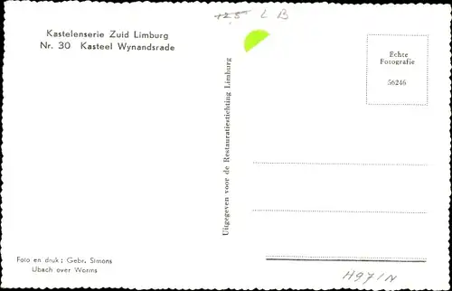 Ak Wynandsrade Wijnandsrade Limburg Niederlande, Kasteel