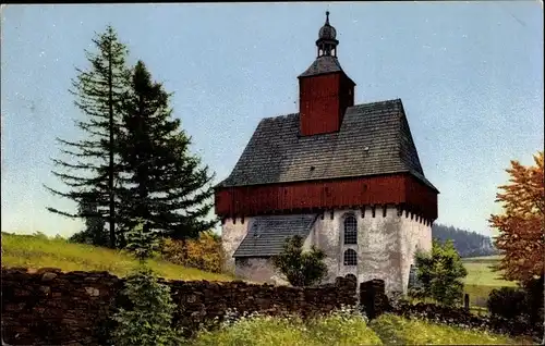 Ak Großrückerswalde im Erzgebirge, Blick auf die Kirche