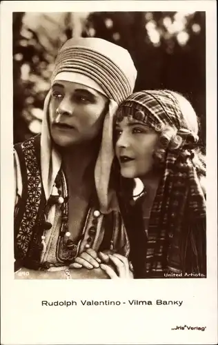 Ak Schauspieler Rudolph Valentino und Vilma Banky, Amag Iris Verlag 840
