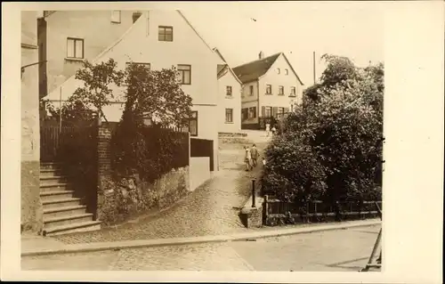 Foto Ak Meerane in Sachsen, Straßenpartie