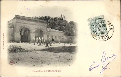 Ak Sidi Bel Abbes Algerien, Pont D'Oran, Straßenpartie, Einheimische