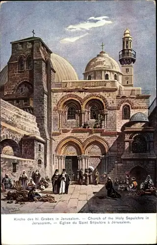 Künstler Ak Perlberg, F., Jerusalem Israel, Kirche des heiligen Grabes