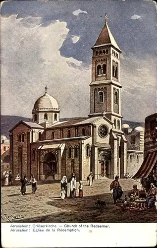 Künstler Ak Perlberg, F., Jerusalem Israel, Erlöserkirche