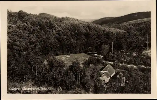 Ak Mühltal Eisenberg im Saale Holzland Kreis, Pfarrmühle mit Umgebung